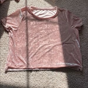 velvet cropped shirt